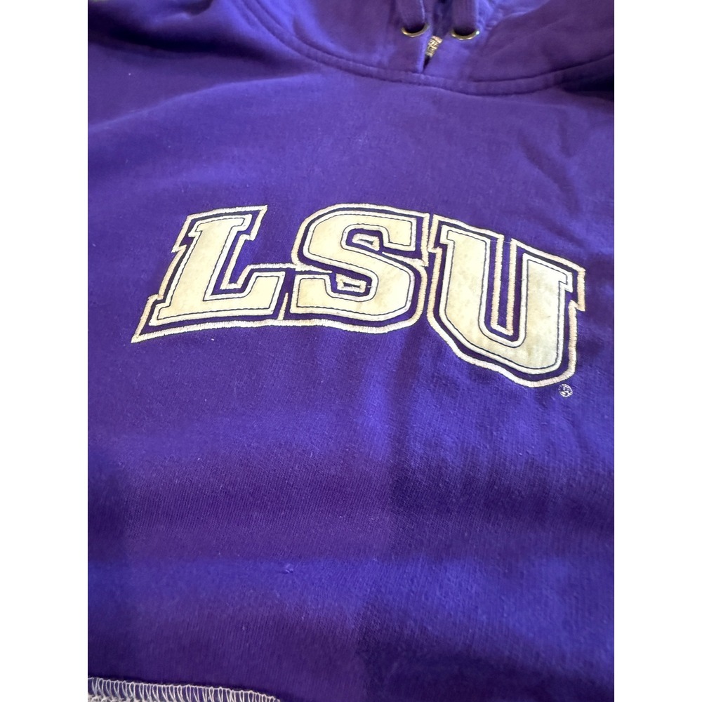 Authentic Apparel LSU Tigers Purple Contrast Stitch Hoodie Mens‎ XL NCAA Graphic - Picture 4 of 10